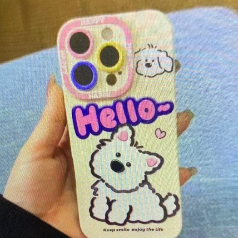 Cute Dog Design Phone Case - White